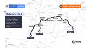 Ruta alterna por el cierre de la vía la línea Ruta alterna por el cierre de la vía la línea