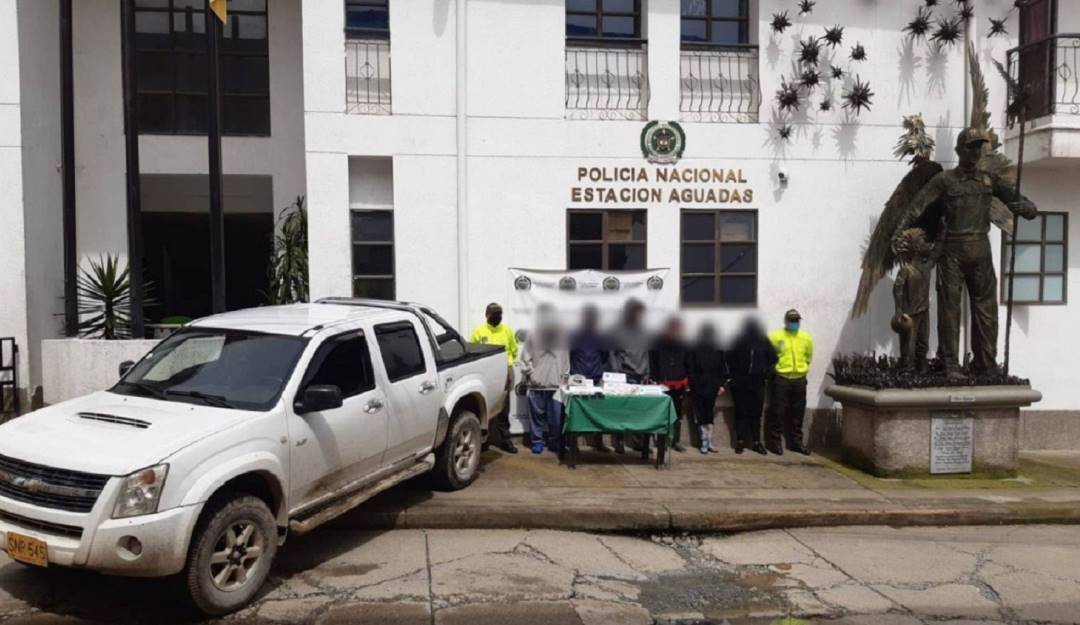 Capturan a banda delincuencial Los Mesa en Aguadas. Crédito: Policía Nacional Capturan a banda delincuencial Los Mesa en Aguadas. Crédito: Policía Nacional