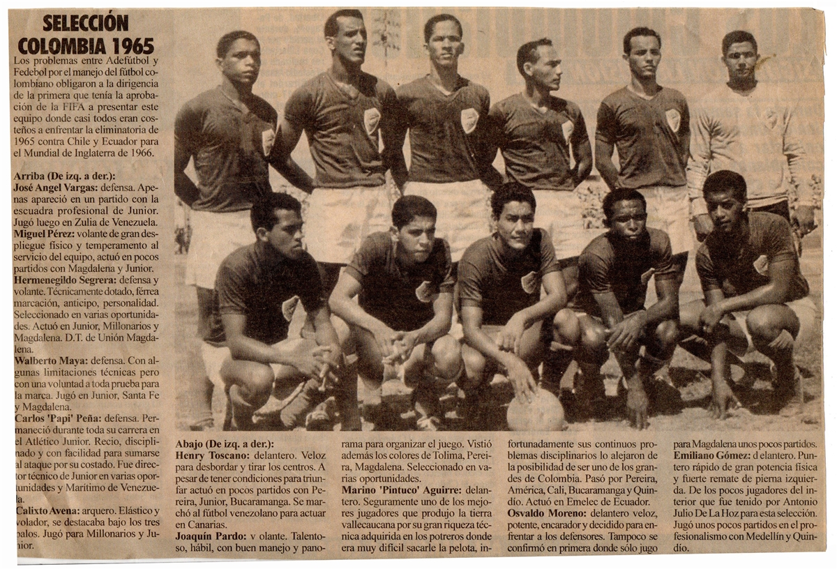 La Selección Colombia de 1965 en El Pulso del Fútbol