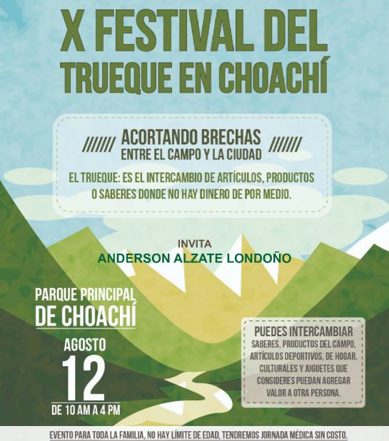 Festival del Trueque: Un trueque entre citadinos y campesinos, el 12 de agosto en Choachí Festival del Trueque: Un trueque entre citadinos y campesinos, el 12 de agosto en Choachí