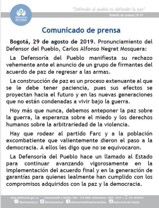 Farc armas Iván Márquez: Lozada: "La vía armada no tiene cabida en este momento" Farc armas Iván Márquez: Lozada: "La vía armada no tiene cabida en este momento"