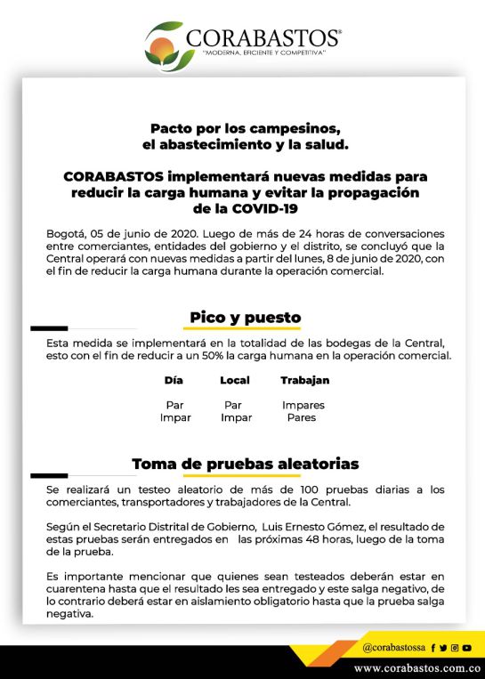 Corabastos, coronavirus, medidas, Pico y puesto, pico y local: En Corabastos lo fundamental es el autocuidado, dice su gerente Corabastos, coronavirus, medidas, Pico y puesto, pico y local: En Corabastos lo fundamental es el autocuidado, dice su gerente