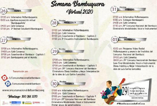 Programación de la Semana Bambuquera Programación de la Semana Bambuquera