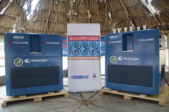 Generadores de agua atmosférica donados por Israel a La Guajira. Generadores de agua atmosférica donados por Israel a La Guajira.