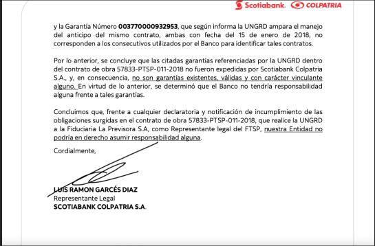 Las garantías bancarias falsas que enredan el alcantarillado de Quibdó Las garantías bancarias falsas que enredan el alcantarillado de Quibdó