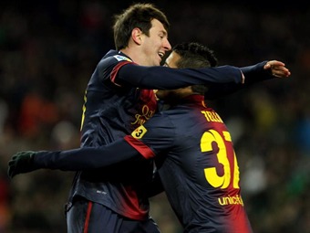 Messi y Villa fueron protagonistas en la victoria de Barcelona ante Sevilla