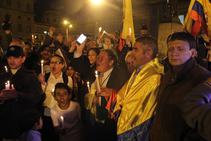 Reservistas del Ejército protestan en la Plaza de Bolívar