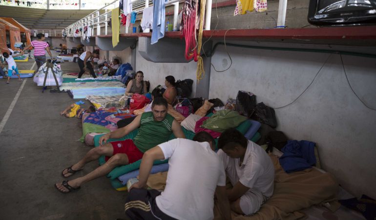 Refugiados en la frontera entre Colombia y Venezuela.