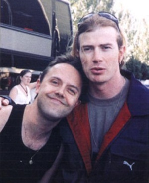 La amistad de Dave Mustaine con los integrantes de Metallica. En la foto Mustaine y Lars Ulrich, baterista de Metallica. La amistad de Dave Mustaine con los integrantes de Metallica. En la foto Mustaine y Lars Ulrich, baterista de Metallica.