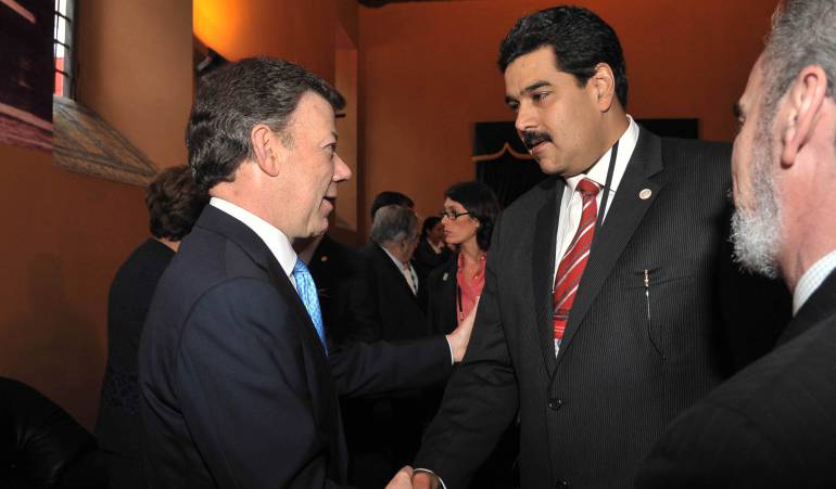 Presidentes de Colombia, Juan Manuel Santos y de Venezuela, Nicolás Maduro.