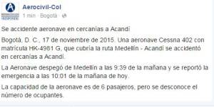 Un muerto y varios heridos deja accidente de avioneta en Acandí, Chocó Un muerto y varios heridos deja accidente de avioneta en Acandí, Chocó