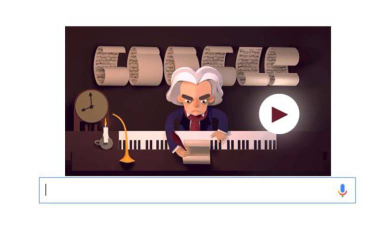 Google rinde homenaje a Beethoven con un doodle interactivo