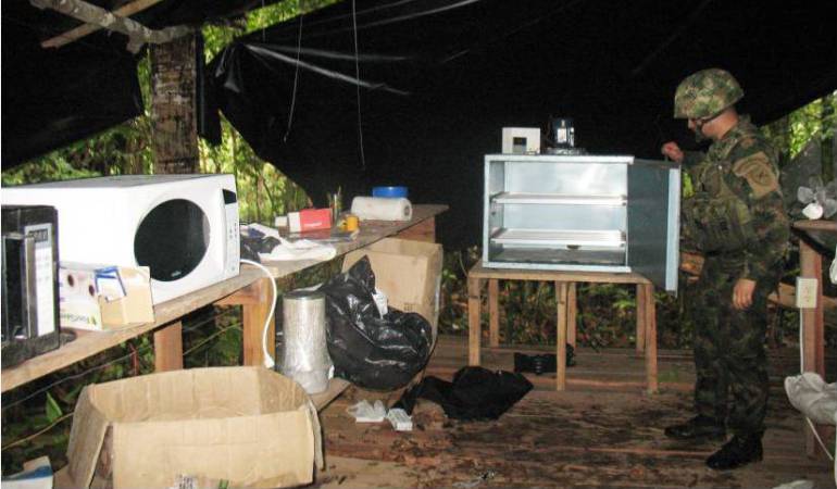 ELN laboratorio de cocaína Ejército Colombia: El Ejército destruyó seis laboratorios artesanales del ELN en Antioquia