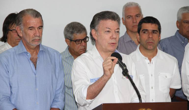 Presidente Juan Manuel Santos, Gobernador del Atlantico Eduardo Verano y Alcalde de Barranquilla Alejandro Char.