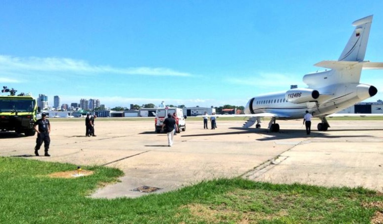 Avión que transportó a los jugadores Toranzo y Mendoza