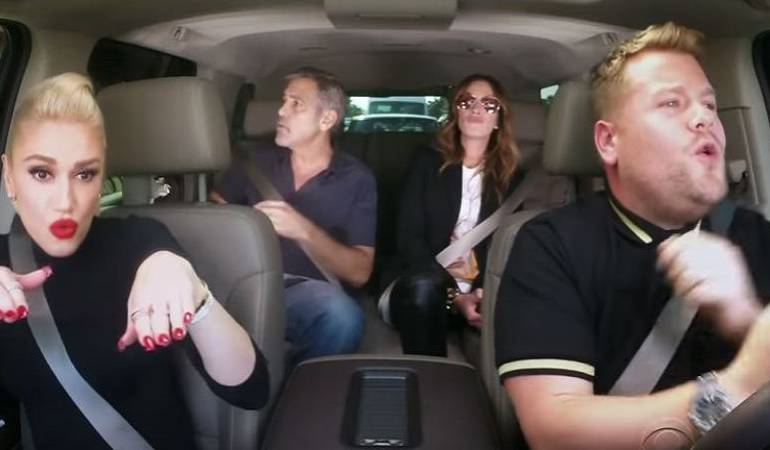 George Clooney cantando: El karaoke de Gwen Stefani, George Clooney y Julia Roberts