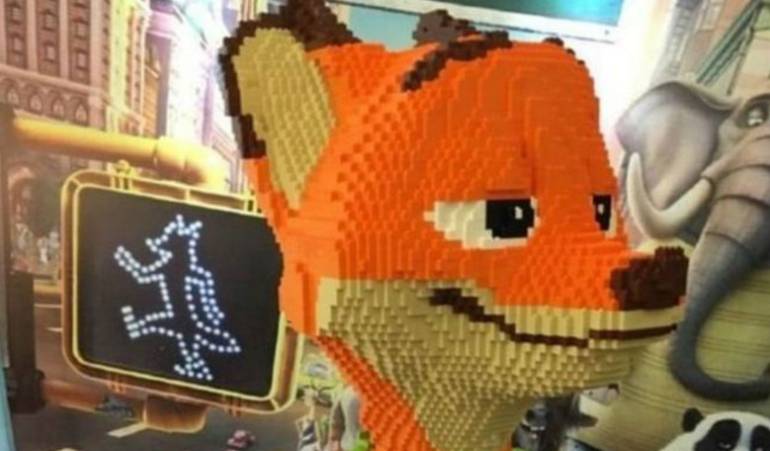 Zorro Nick Wilde en Lego fue destruido en menos de una hora de exposición: Niño destruye en segundos escultura de Lego que costó US$15.000