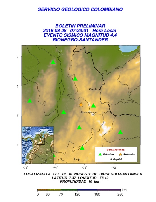 Sismo en Santander: Sismo de 4,4 grados en nororiente del país dejó daños menores Sismo en Santander: Sismo de 4,4 grados en nororiente del país dejó daños menores