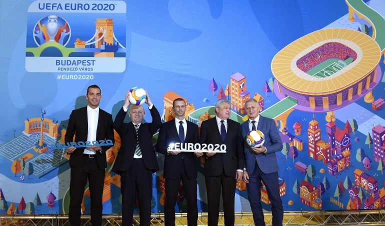 Presentan logotipo de Budapest para Euro 2020, con el Puente de las Cadenas