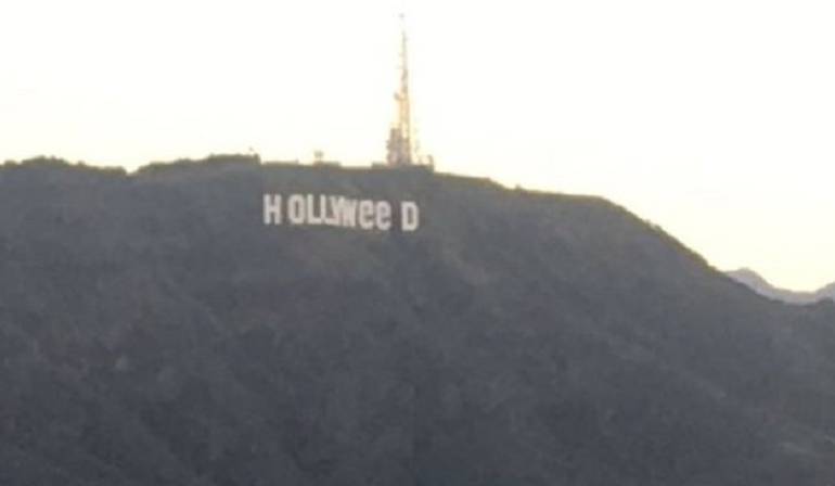 Broma con el símbolo de Hollywood: Los Ángeles despierta con un nuevo símbolo de Hollywood en una "broma" de Año Nuevo