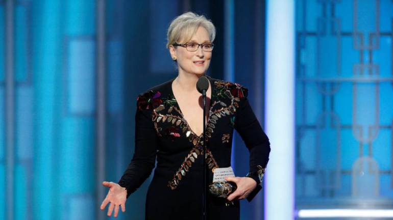 Meryl Streep conmueve en los Globos de Oro y ataca a Trump