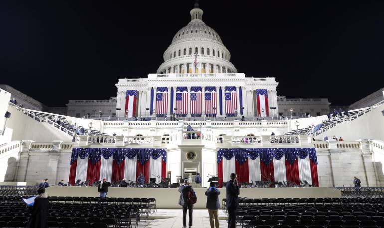 El Caítolio en Washington, horas antes de la posesión de Trump