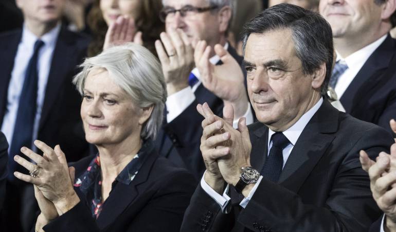 Francois Fillon y su esposa Penelope Fillon