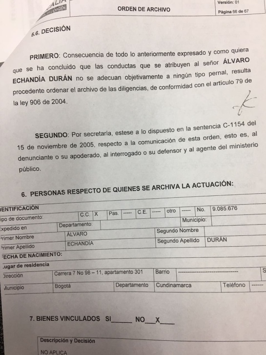 Caso hacker: Archivan investigación contra el almirante Echandía por caso hacker Caso hacker: Archivan investigación contra el almirante Echandía por caso hacker
