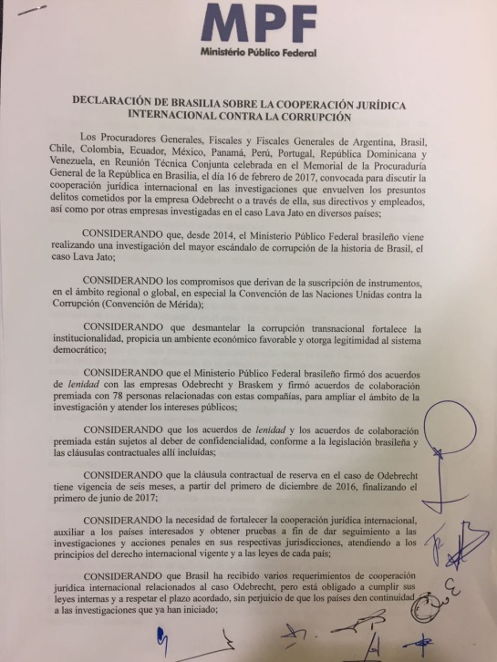 Sobornos Odebrecht: Terminó cumbre de fiscales en caso Odebrecht en Brasil Sobornos Odebrecht: Terminó cumbre de fiscales en caso Odebrecht en Brasil