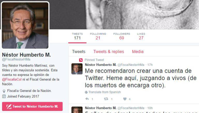 Imagen de la cuenta falsa del fiscal.