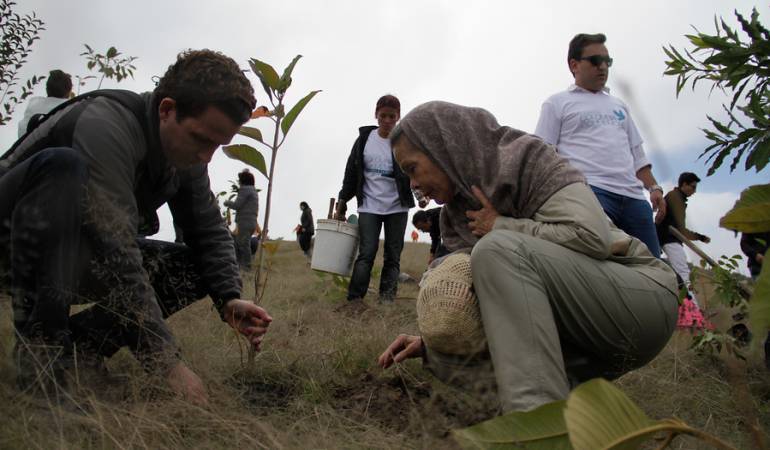 Siembra de árboles en conmemoración a víctimas