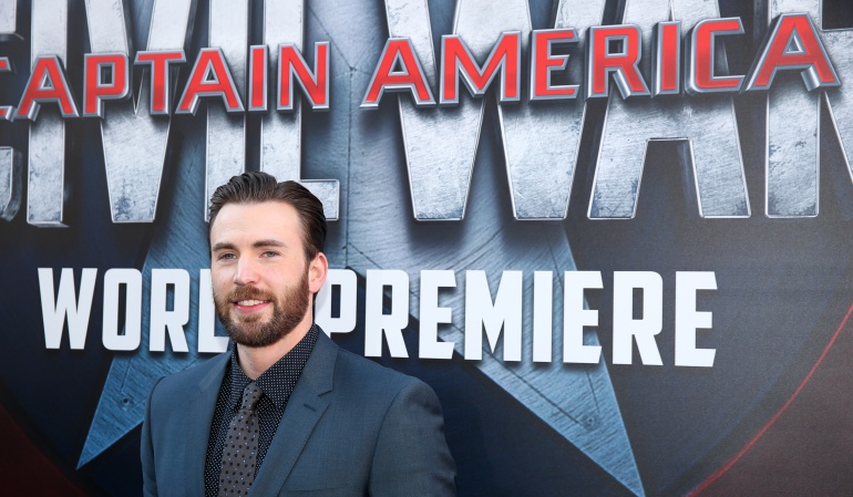 El actor Chris Evans en la premiére mundial de Captain América: Civil War