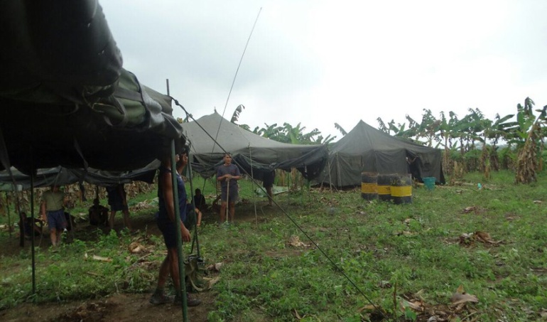 Guardia venezolana instaló campamento en Arauquita, Arauca. (Cortesía: Gobernación de Arauca).