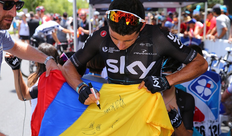 Sergio Luis Henao: Sergio Luis Henao, tercero en el Gran Premio Miguel Induráin