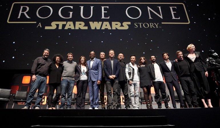 El elenco de la cinta Rogue One: A Star Wars Story.