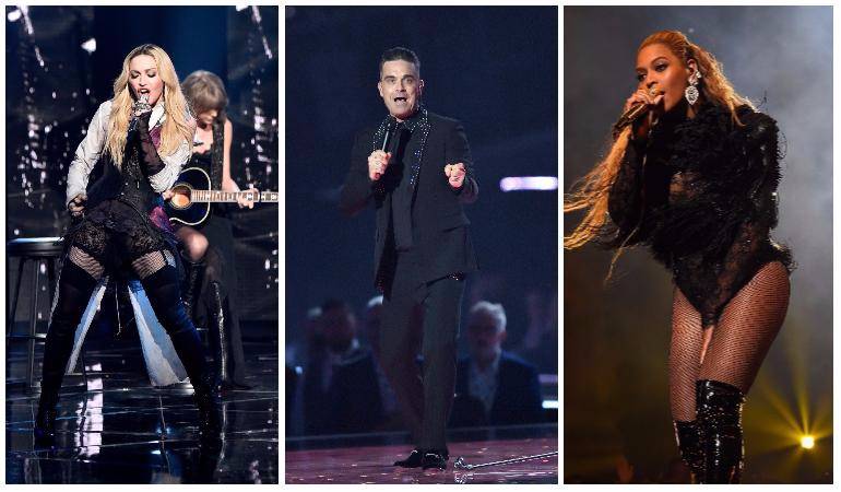 Madonna, Robbie Williams y Beyoncé.