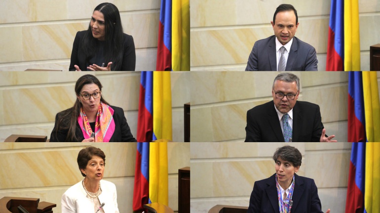 Carlos Bernal, Cristina Pardo, Néstor Osuna, María Margarita ZUleta, Isabel Cristina Jaramillo, Natalia Ángel.