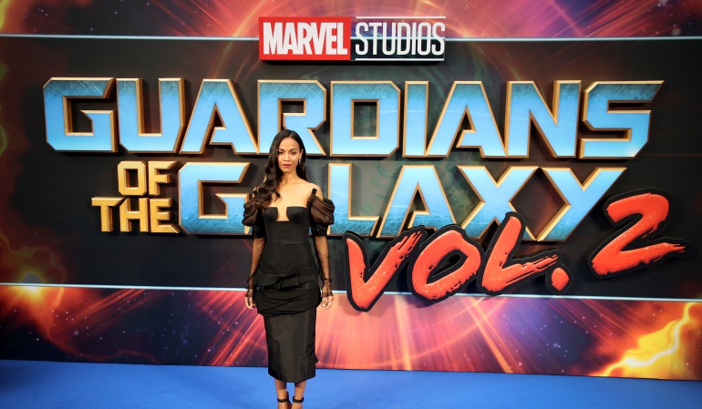 La actriz Zoe Saldana en la premiére de la cinta.
