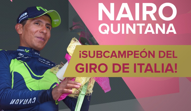 Etapa 21 Contrarreloj 29,3 kilómetros Nairo Quintana: Nairo repite podio en Italia: ¡Subcampeón del Giro Centenario!