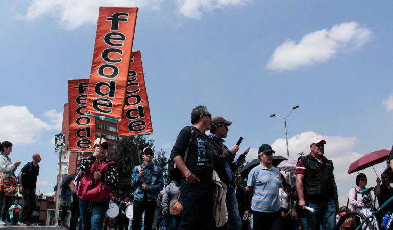 Marchas de maestros en Bogotá