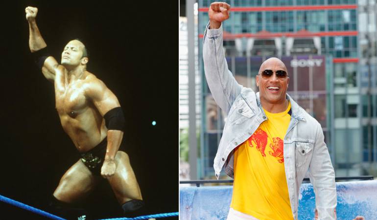 Puede que Dwayne Johnson haya dejado de ser "·La Roca" pero mantiene las mismas poses.