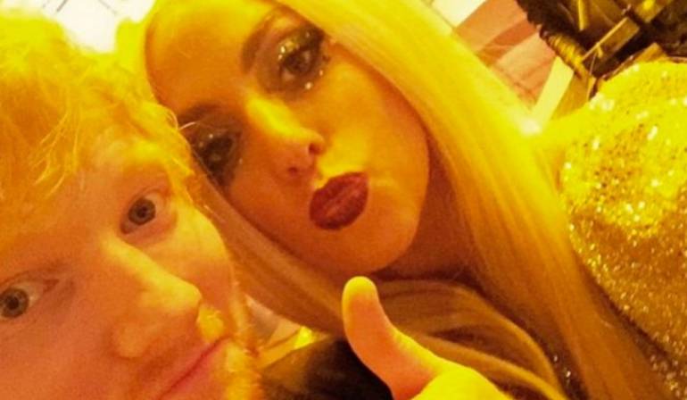 Ed Sheeran y Lady Gaga en la imagen compartida por la diva en su (c) Instagram