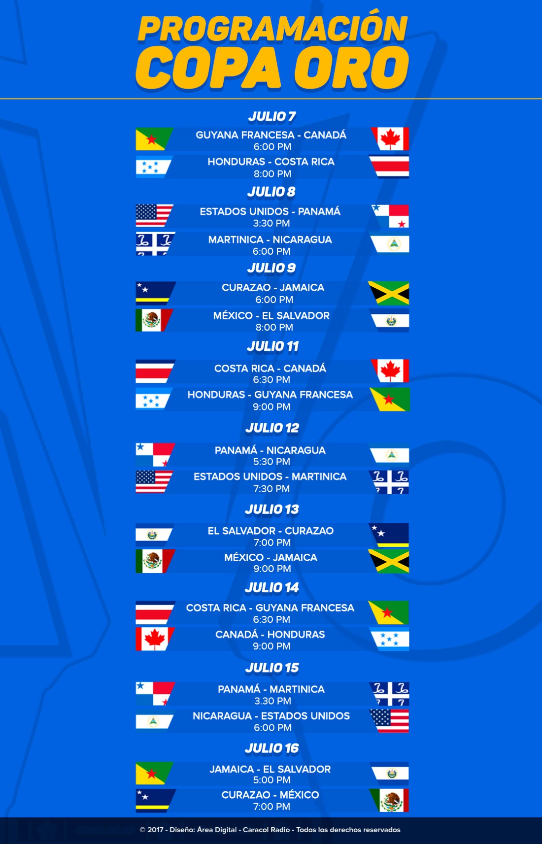 ¡Inicia la Copa Oro! Y esta será la programación del torneo