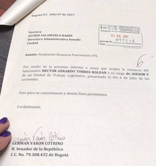 Renuncia Luis Gustavo Moreno: Renunció asesor de Germán Varón por relación con Luis Gustavo Moreno Renuncia Luis Gustavo Moreno: Renunció asesor de Germán Varón por relación con Luis Gustavo Moreno