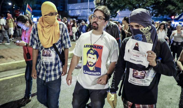 Manifestantes contra el gobierno de Nicolás Maduro