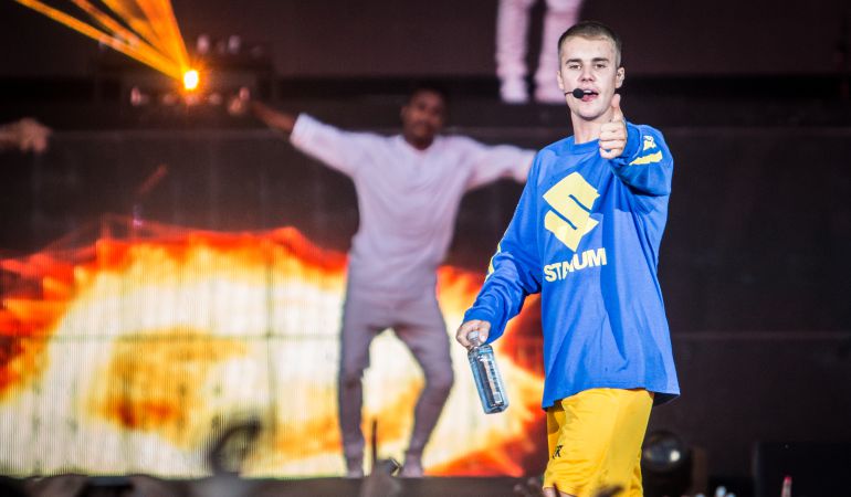 Justin Bieber en concierto.