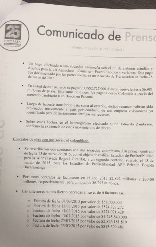 Sobornos de Odebrecht: “Sobornos de Odebrecht ascendieron a más de $84.000 millones”: fiscal Sobornos de Odebrecht: “Sobornos de Odebrecht ascendieron a más de $84.000 millones”: fiscal