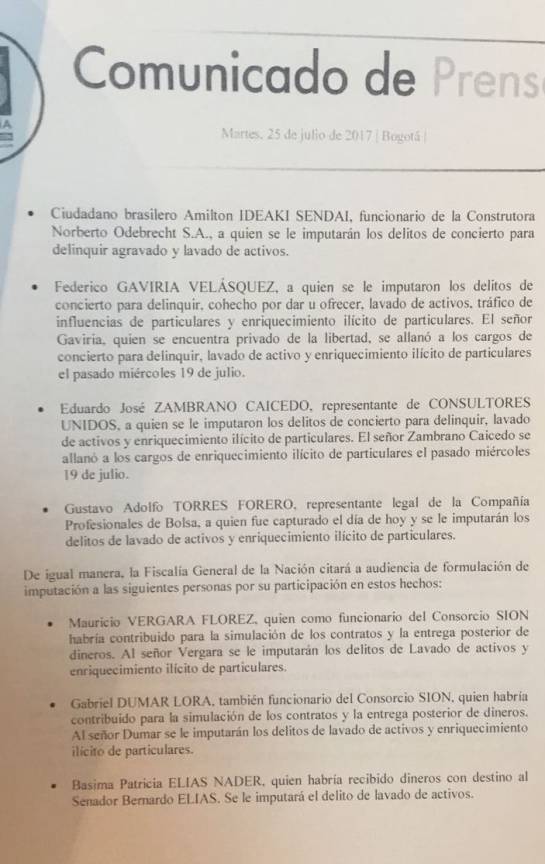 Sobornos de Odebrecht: “Sobornos de Odebrecht ascendieron a más de $84.000 millones”: fiscal Sobornos de Odebrecht: “Sobornos de Odebrecht ascendieron a más de $84.000 millones”: fiscal