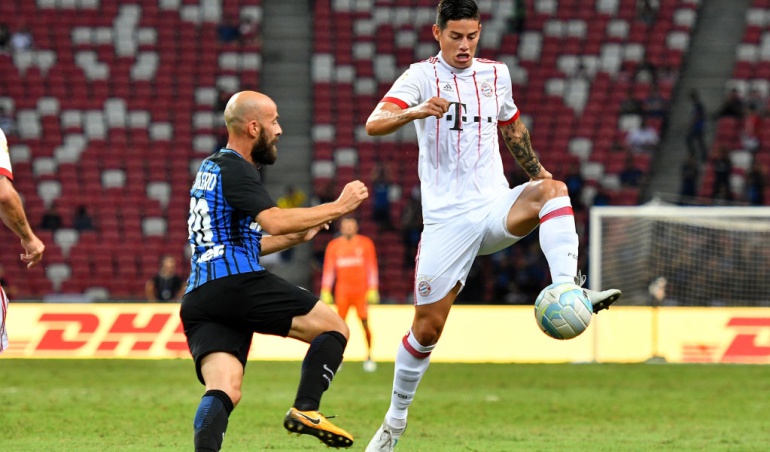 James Inter: James jugó 45 minutos en la derrota del Bayern Múnich ante el Inter