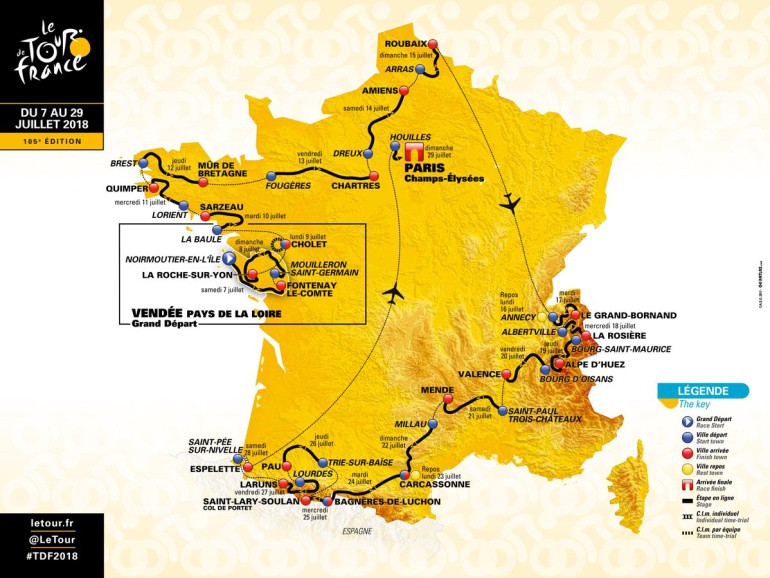 Tour de Francia 2018: Este será el recorrido del Tour de Francia en el 2018